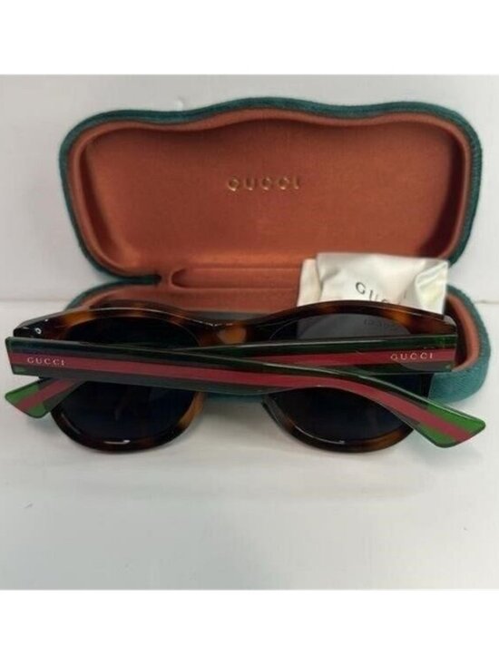 Gucci Tortoiseshell Sunglasses with Red and Green Stripes